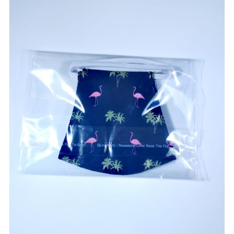 Pikkaboo Washable Mask - Navy Flamingo