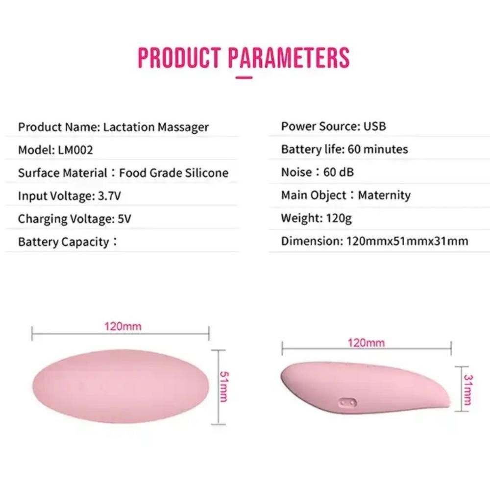 Pikkaboo - Rechargeable Lactation Massager For Breastfeeding - Pink