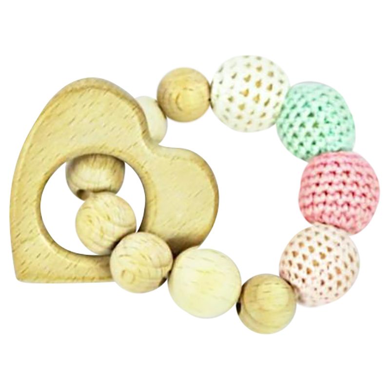 Pikkaboo - Snuggle&Play Crochet Teether w/ Wooden Bracelet