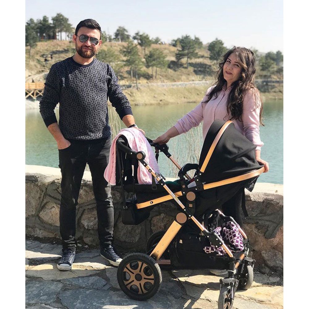 Pikkaboo - 3In1 Luxury Pram Stroller - Black