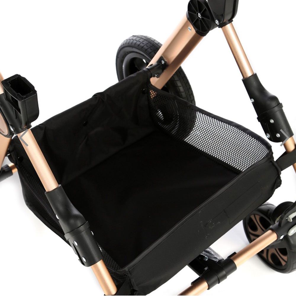 Pikkaboo - 3In1 Luxury Pram Stroller - Black