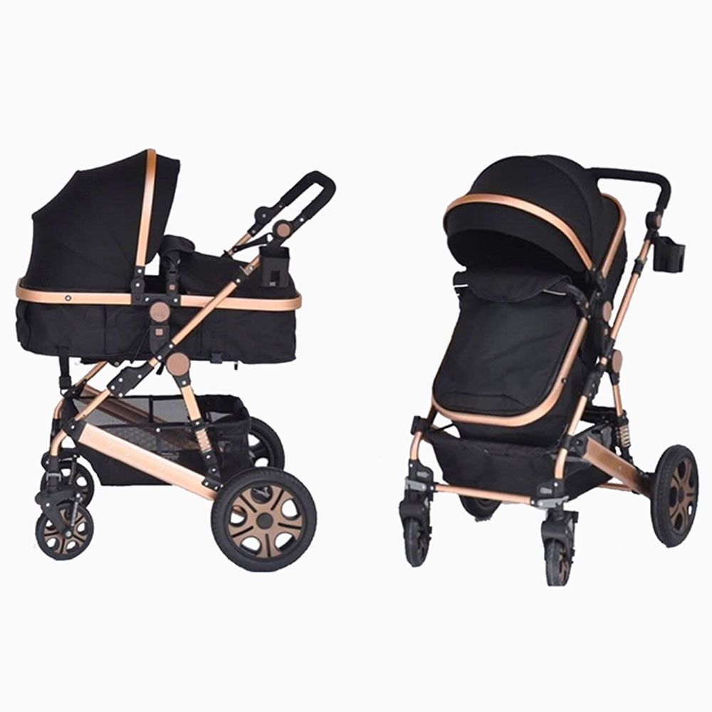 Pikkaboo - 3In1 Luxury Pram Stroller - Black