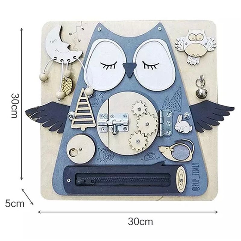 Woody Buddy - Mrs Owl Busy Board - Blue