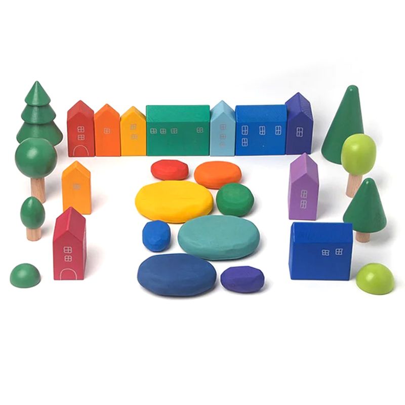 Woody Buddy - Rainbow Houses Set