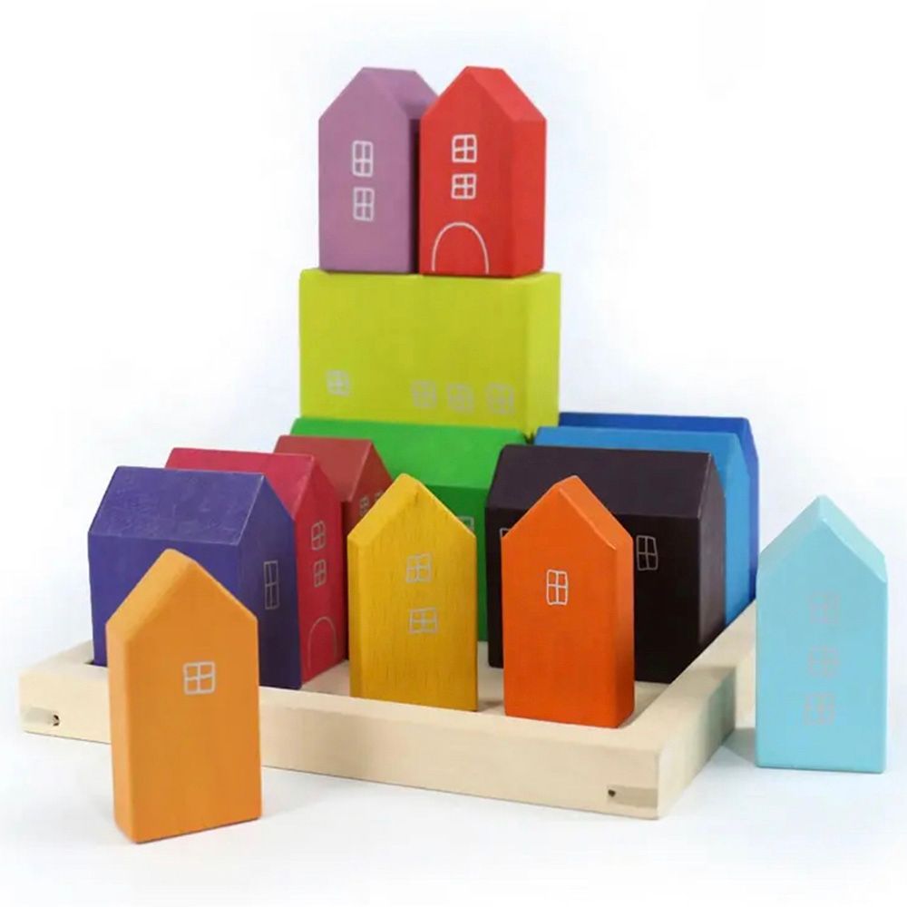 Woody Buddy - Rainbow Houses Set