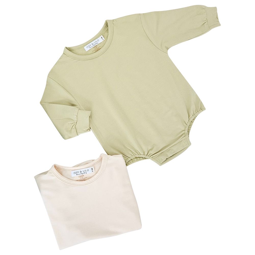 Issy & Lilo - Bamboo Oversized Long Sleeve Bodysuit - Cream