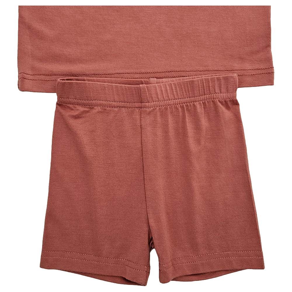 Issy & Lilo - 2pc-set - Short Sleeve Bamboo T-shirt And Shorts - Very Berry