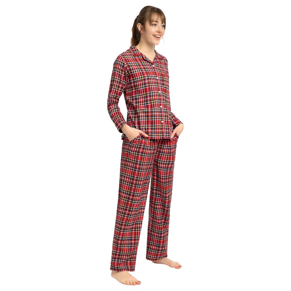 JoJo Maman Bebe - Women's Tartan Pyjama Set - Red