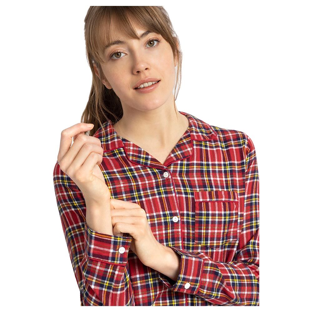 JoJo Maman Bebe - Women's Tartan Pyjama Set - Red