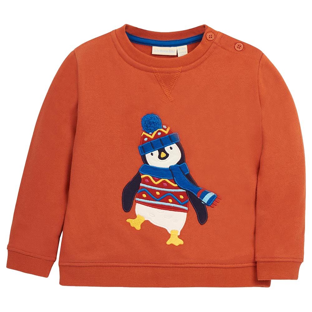 JoJo Maman Bebe - Penguin Applique Sweatshirt - Orange