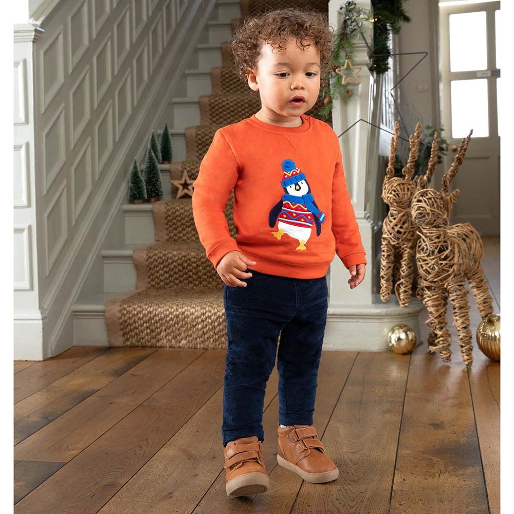 JoJo Maman Bebe - Penguin Applique Sweatshirt - Orange