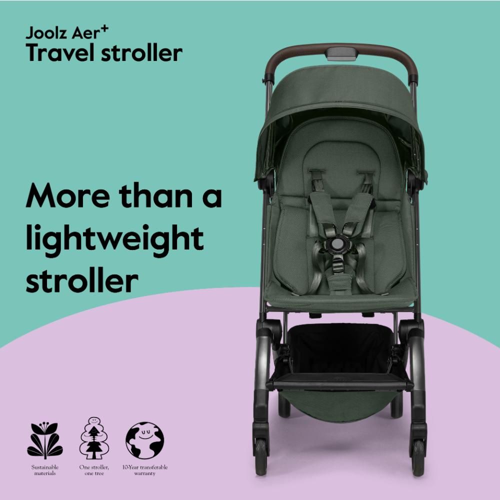 Joolz - Aer+ Buggy Lightweight & Compact Travel Stroller - Forest Green