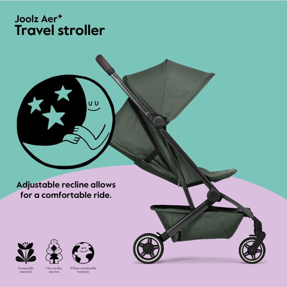 Joolz - Aer+ Buggy Lightweight & Compact Travel Stroller - Forest Green