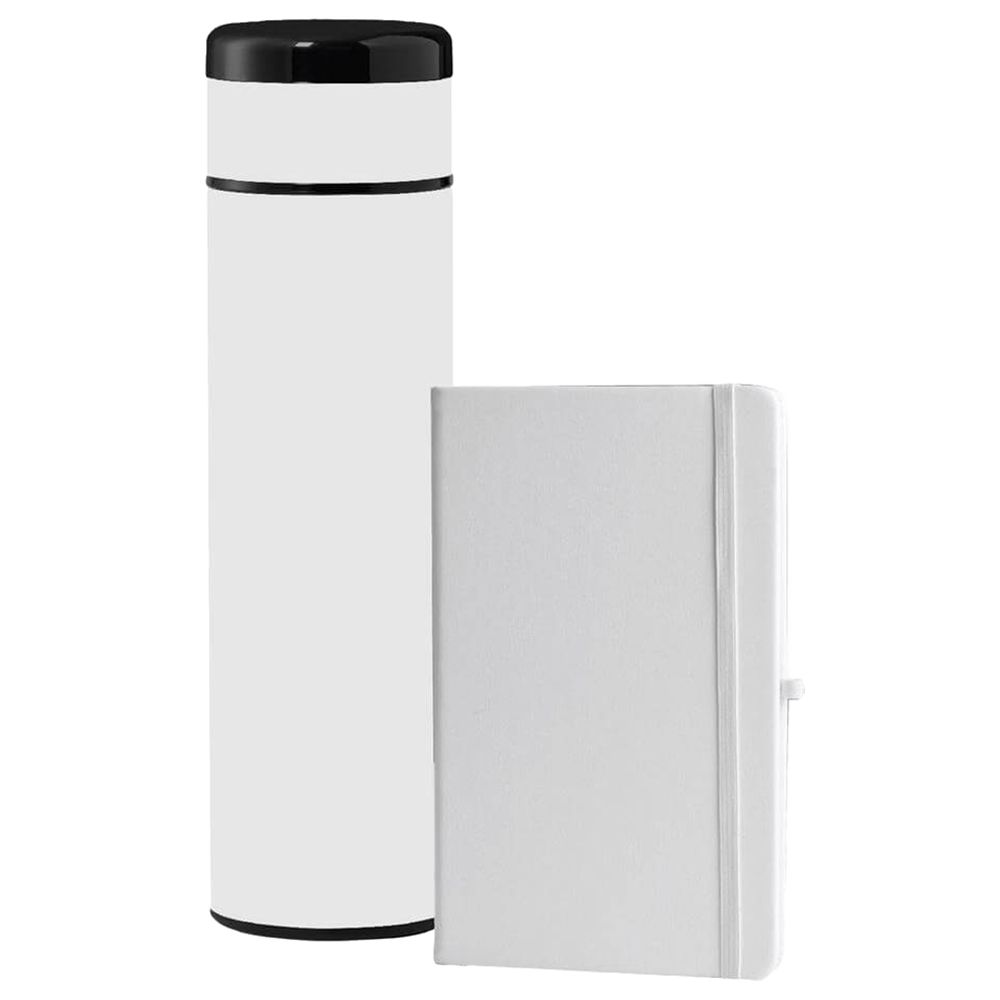 Giftology - Sargan Vacuum Flask W/ Notebook Gift Set - White