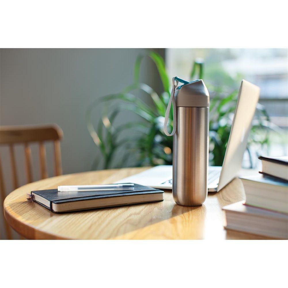 XD Design - Neva Stainless Steel Water Bottle 500ml - Grey/Blue