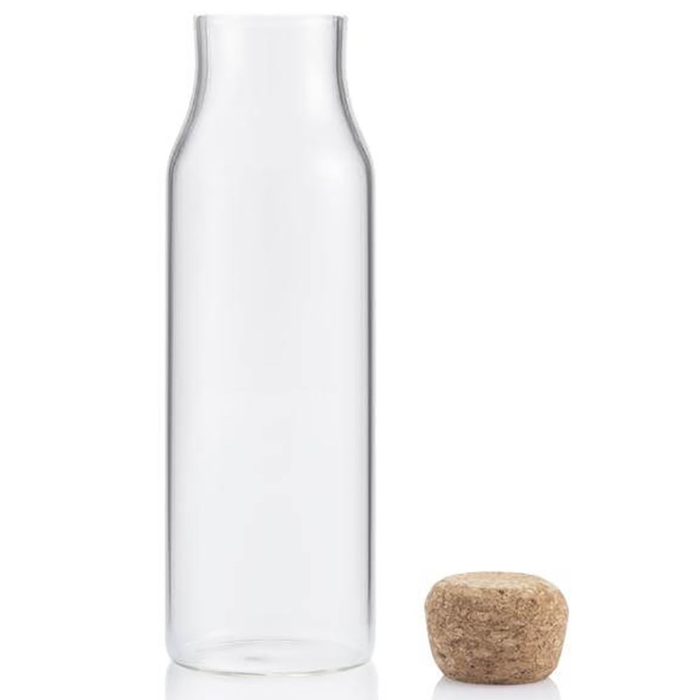 Eco-Neutral - Berka Borosilicate Glass Bottle W/ Cork Lid - 600Ml