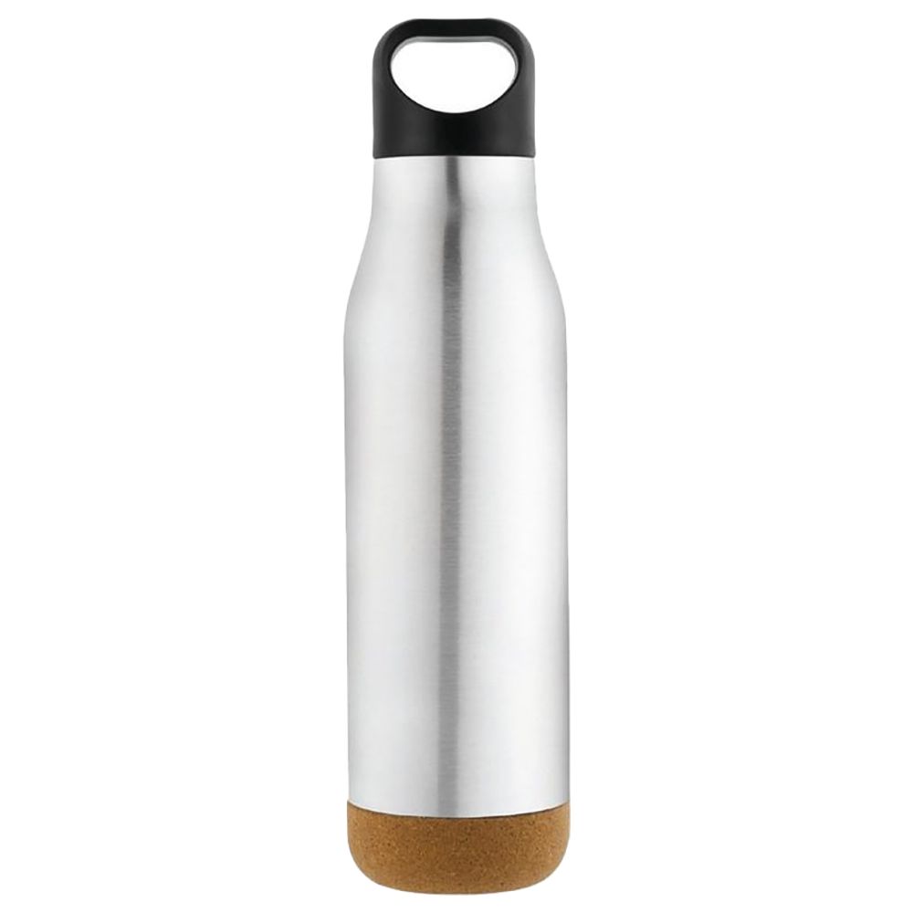 Giftology - Creil Insulated Water Bottle W/ Cork Base - Silver