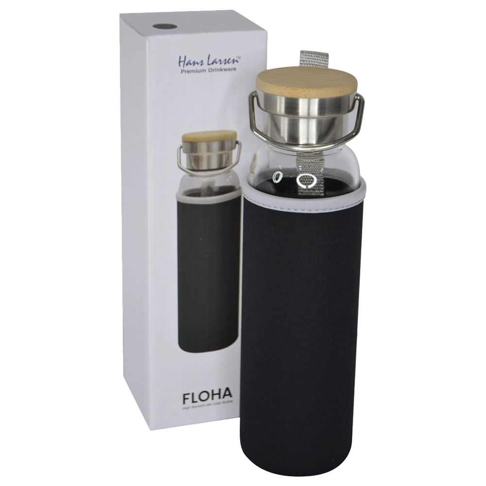 Hans Larsen - Floha Borosilicate Bottle W/ Neo Sleeve - Black