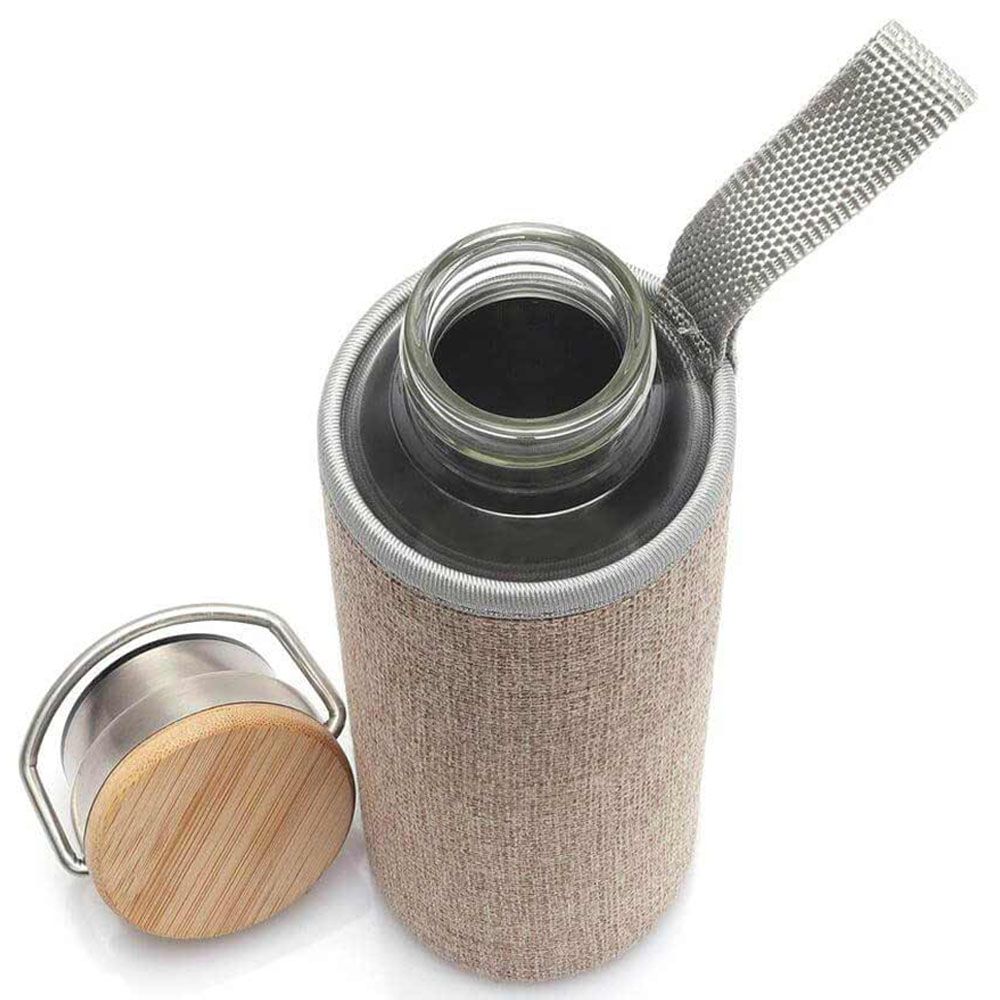 Hans Larsen - Floha Borosilicate Bottle W/ Jute Sleeve - Beige