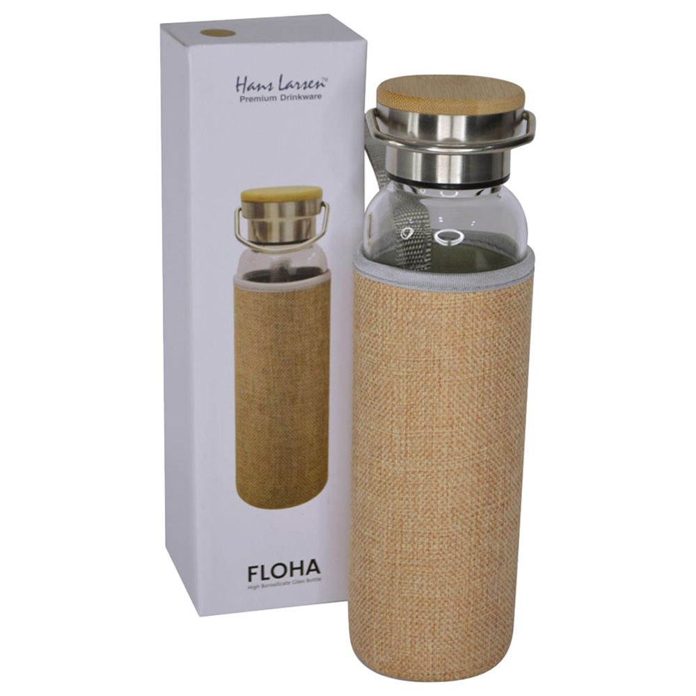 Hans Larsen - Floha Borosilicate Bottle W/ Jute Sleeve - Beige