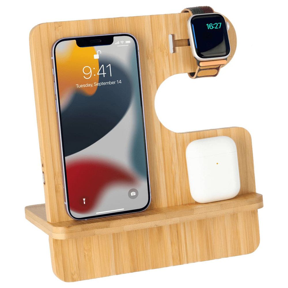 Eco-Neutral - 3-In-1 Traben Bamboo Simulaneous Charging Station