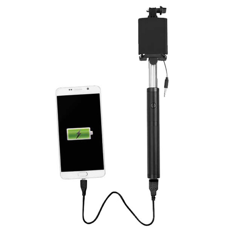 Giftology - Powerdo Powerbank W/ Selfie Stick - Black