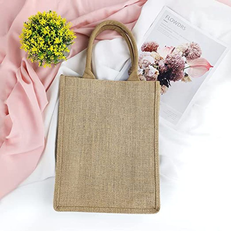 Eco-Neutral - Vertical Jute Shopping Bag Pack of 5 - Natural