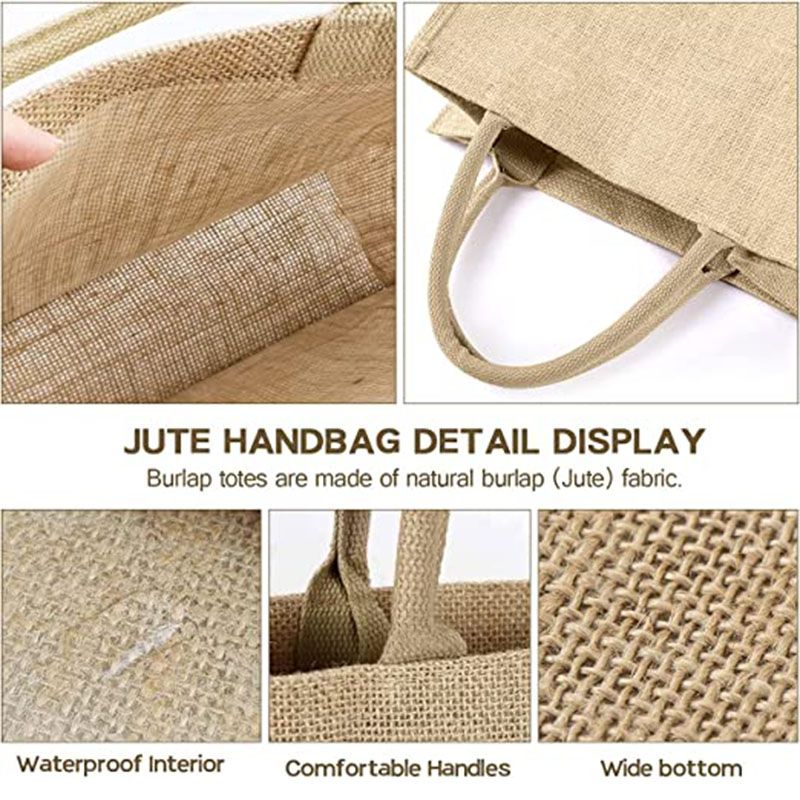 Eco-Neutral - Vertical Jute Shopping Bag Pack of 5 - Natural