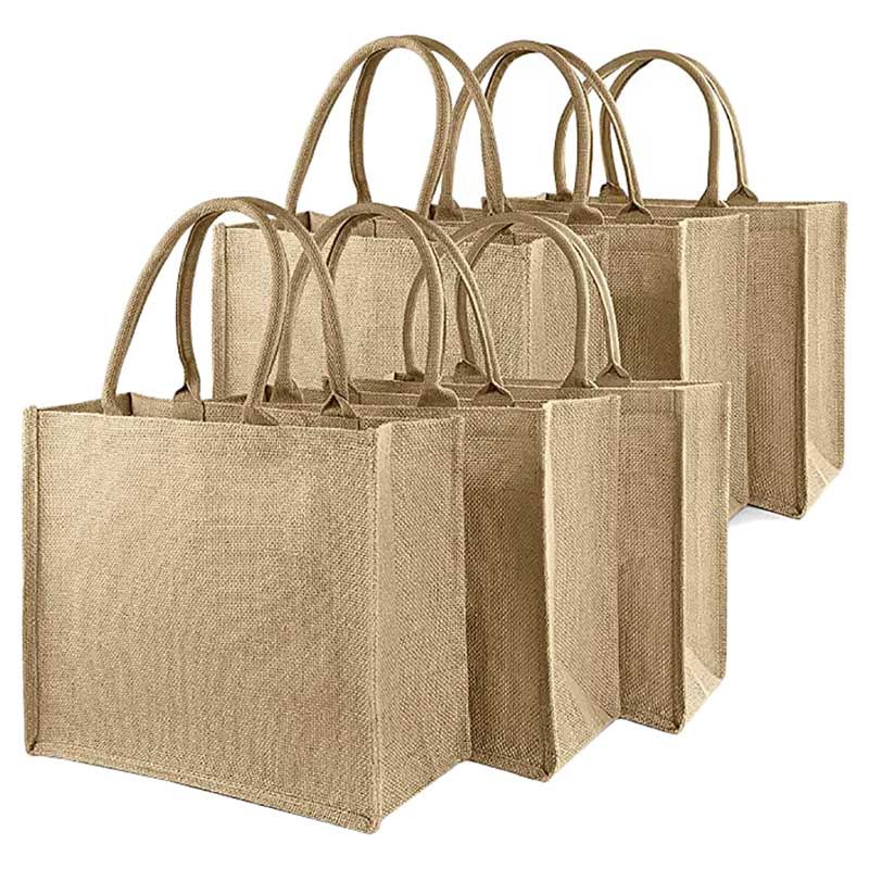 Eco-Neutral - Horizontal Jute Shopping Bag Pack of 5 - Natural