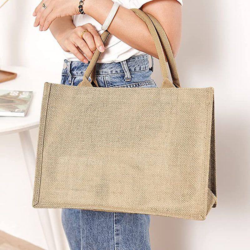 Eco-Neutral - Horizontal Jute Shopping Bag Pack of 5 - Natural