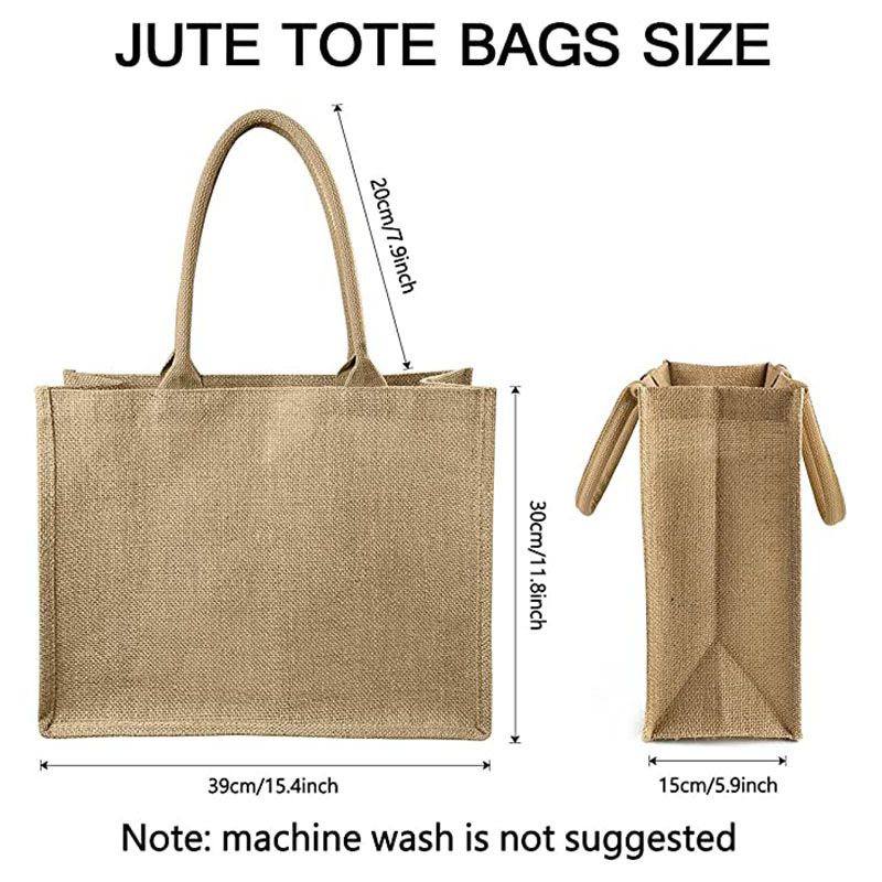 Eco-Neutral - Horizontal Jute Shopping Bag Pack of 5 - Natural