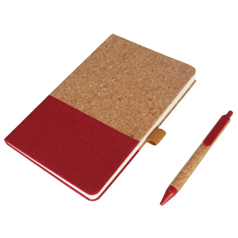 Eco-Neutral - Borsa A5 Cork Fabric Notebook & Pen Set - Red