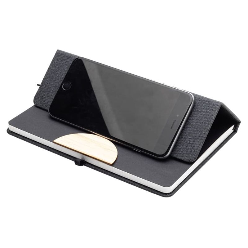 Eco-Neutral - Stade A5 Hard Cover Notebook W/ Folding Phone Stand