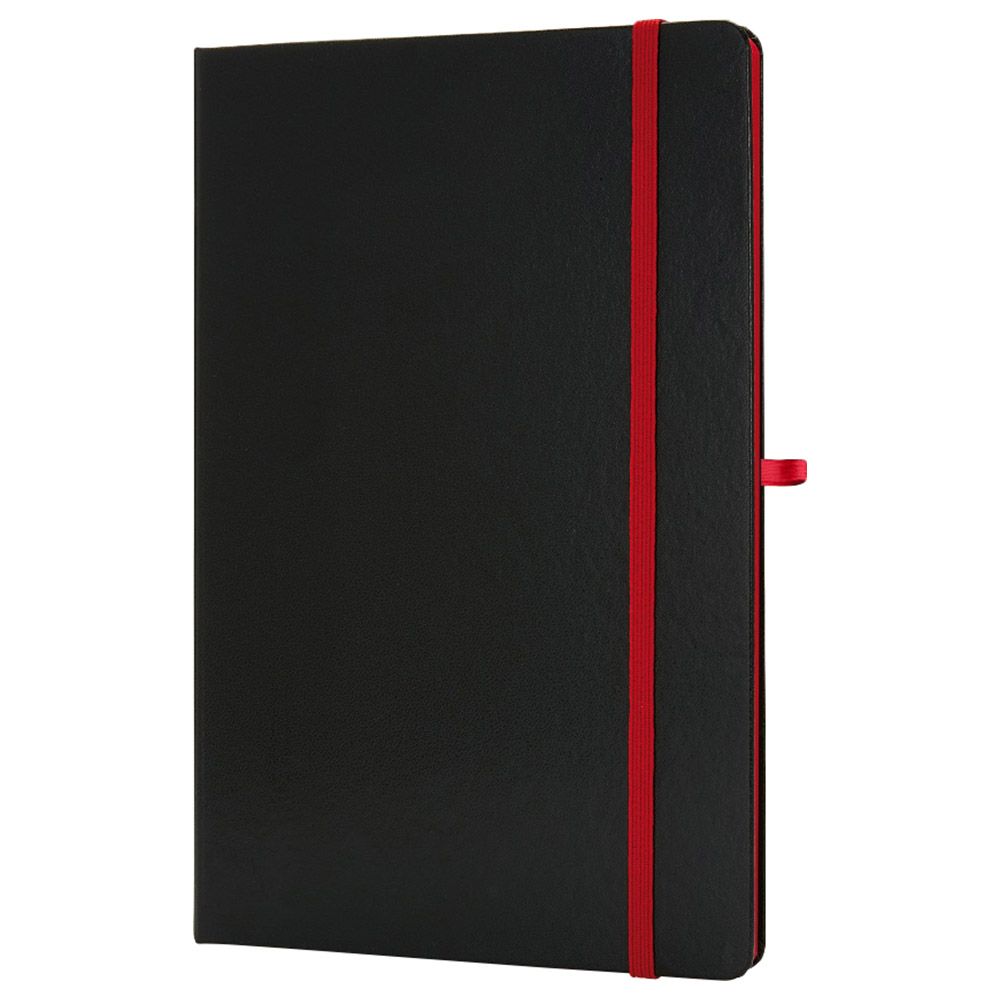 Santhome - Sukh Hardcover Ruled Notebook - A5 - Black/Red