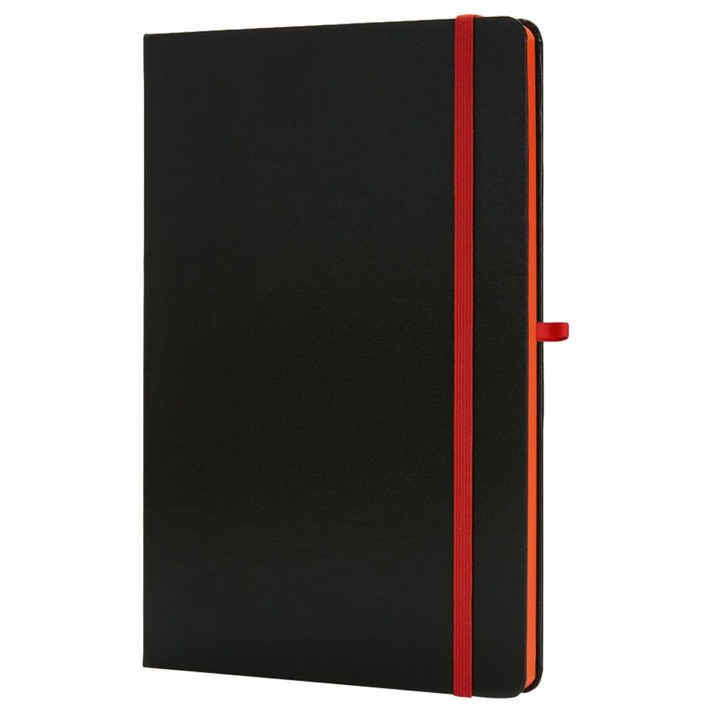 Santhome - Sukh Hardcover Ruled Notebook - A5 - Black/Orange