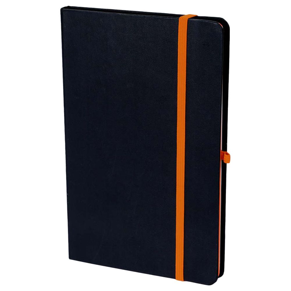 Santhome - Sukh Hardcover Ruled Notebook - A5 - Black/Orange