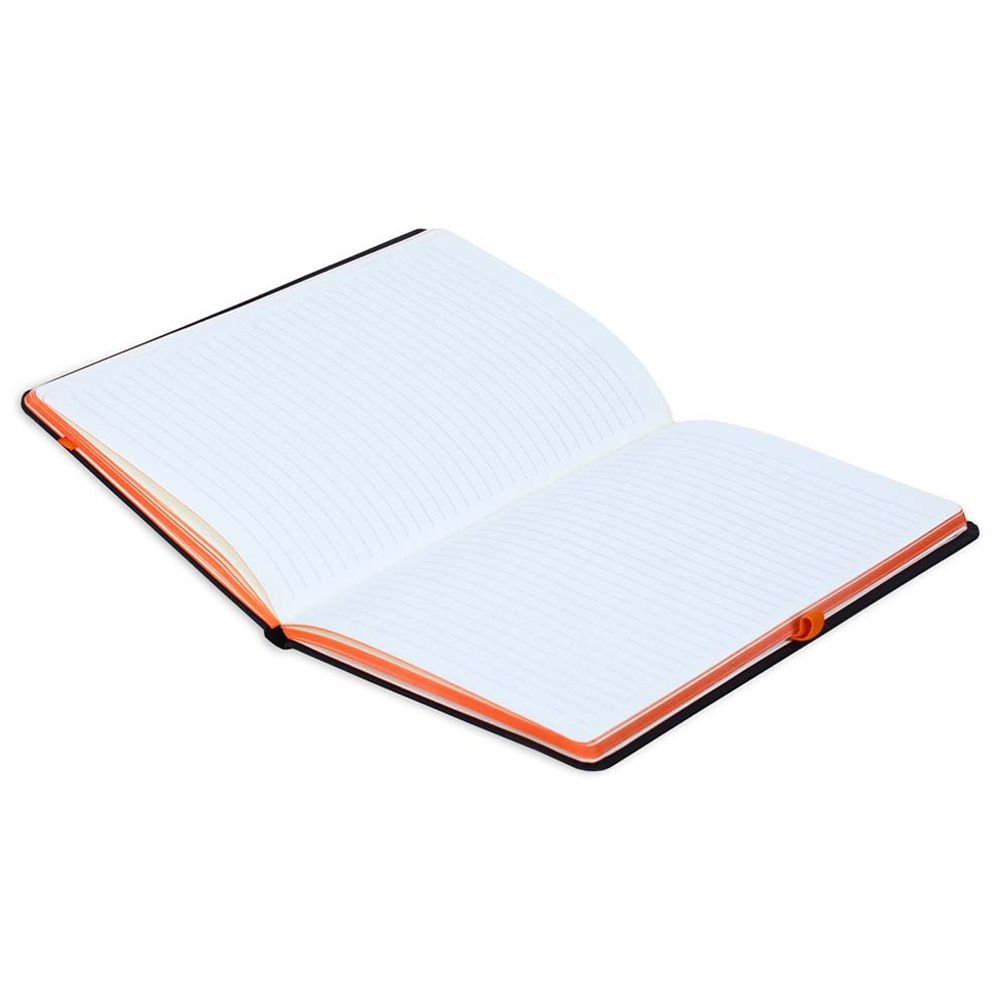 Santhome - Sukh Hardcover Ruled Notebook - A5 - Black/Orange