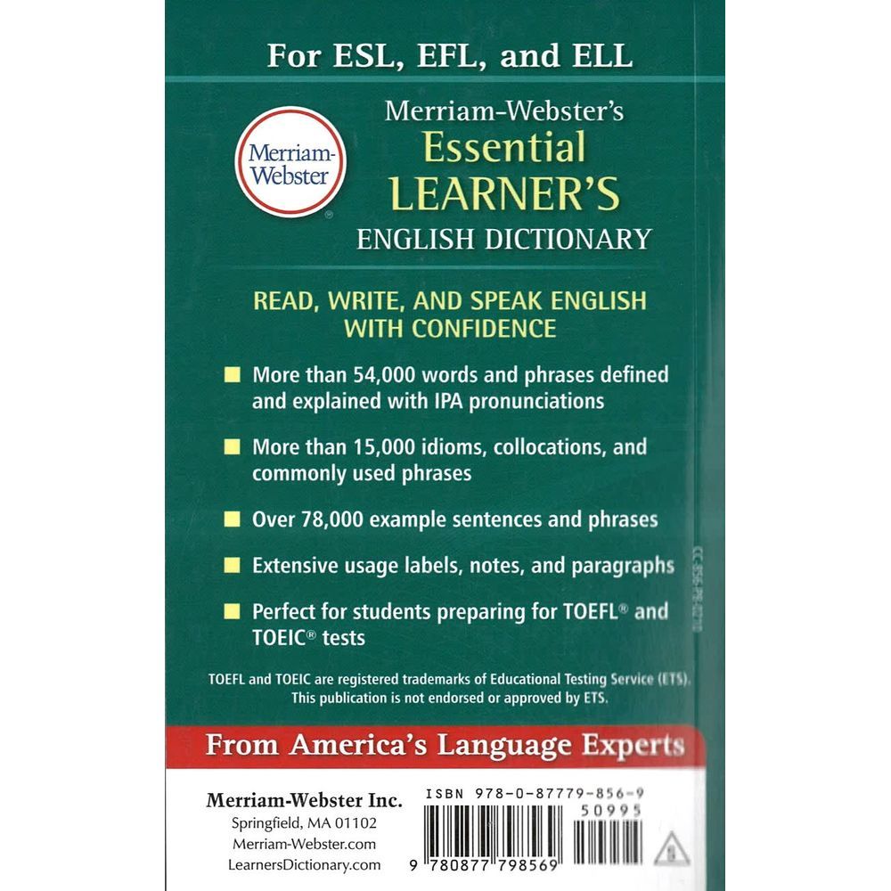 كتاب Merriam-Webster's Essential Learners English Dictionary