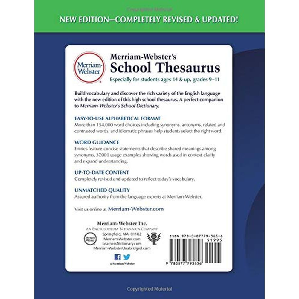 كتاب Merriam-Webster's School Thesaurus