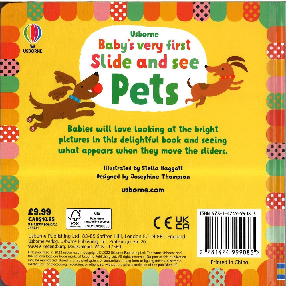 Usborne Books - Baby's Very First Slide and See Pets