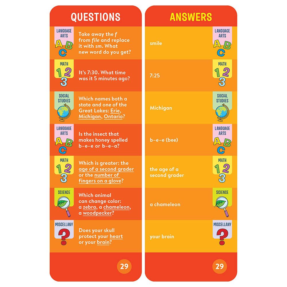 بطاقات تعليمية Brain Quest 2nd Grade Smart Cards Revised 5th Edition