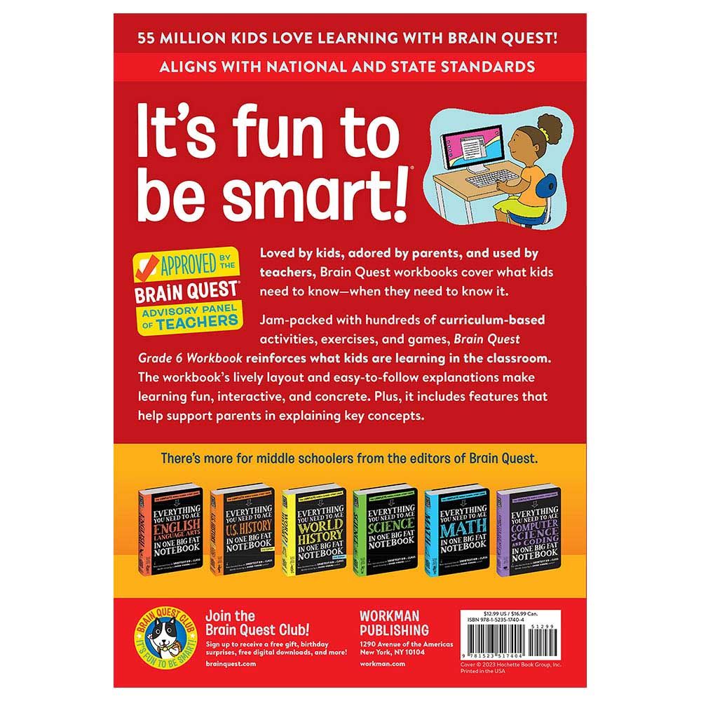 كتاب التمارين Brain Quest - Workbook: 6th Grade Revised Edition