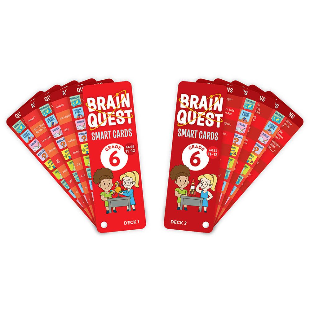 بطاقات Brain Quest 6th Grade Smart Cards Revised 4th Edition