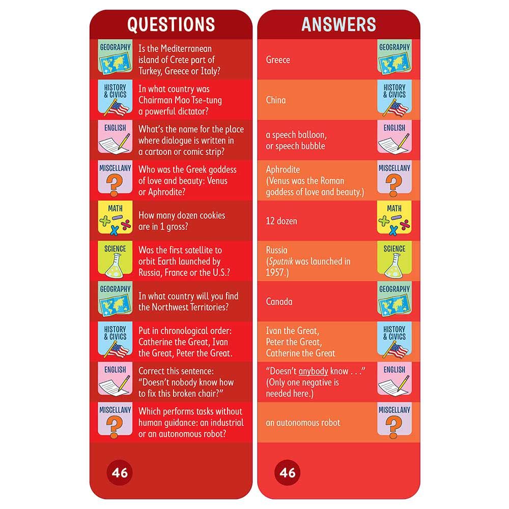 Brain Quest - 6th Grade Smart Cards Revised 4th Edition