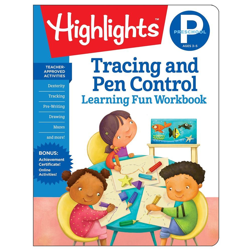 كتاب تمارين Preschool Tracing and Pen Control Learning Fun Workbook