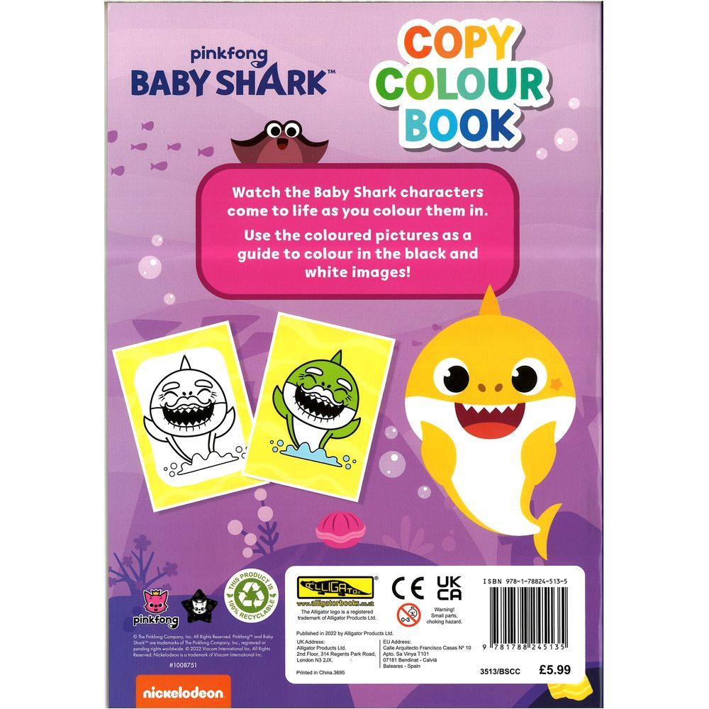 كتاب Nickelodeon Pinkfong: Baby Shark Copy Colour Book