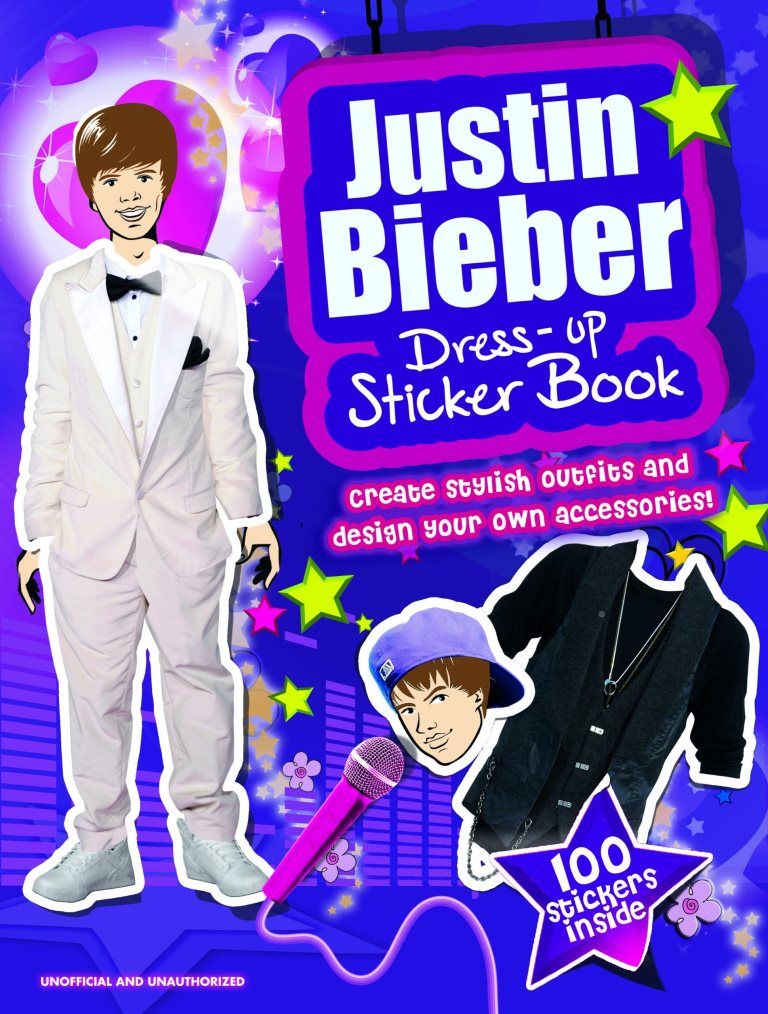 كتاب ملصقات عن جاستن بيبر بعنوان Justin Bieber Dress Up Sticker Book