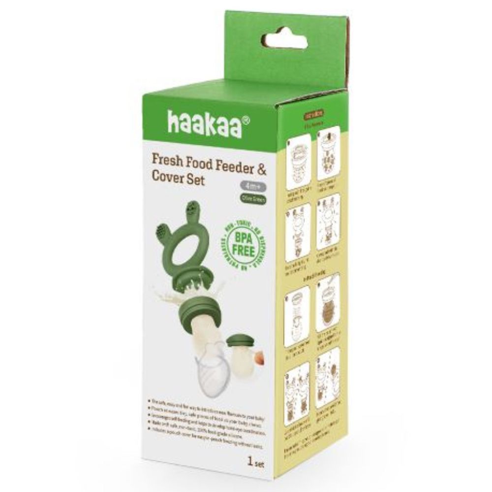 Haakaa - Fresh Food Feeder & Cover Set - Olive Green