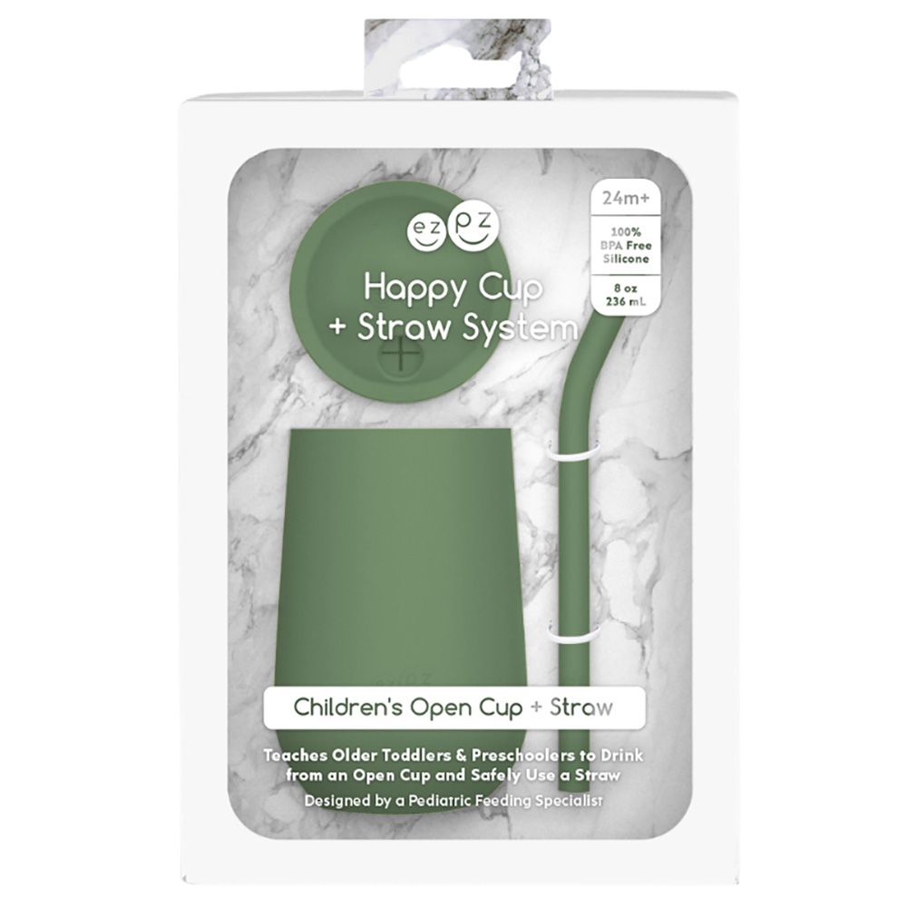 Ezpz - Happy Cup & Straw System - Olive