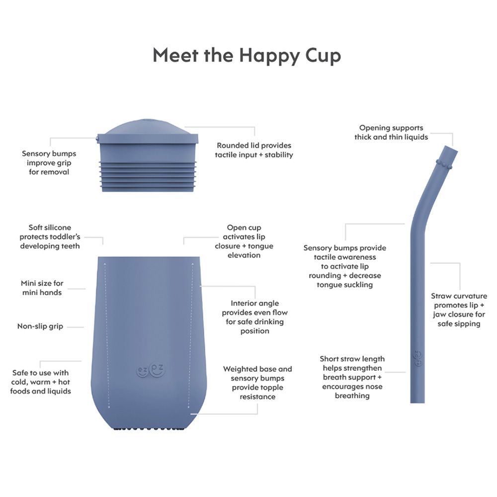 Ezpz - Happy Cup & Straw System - Indigo